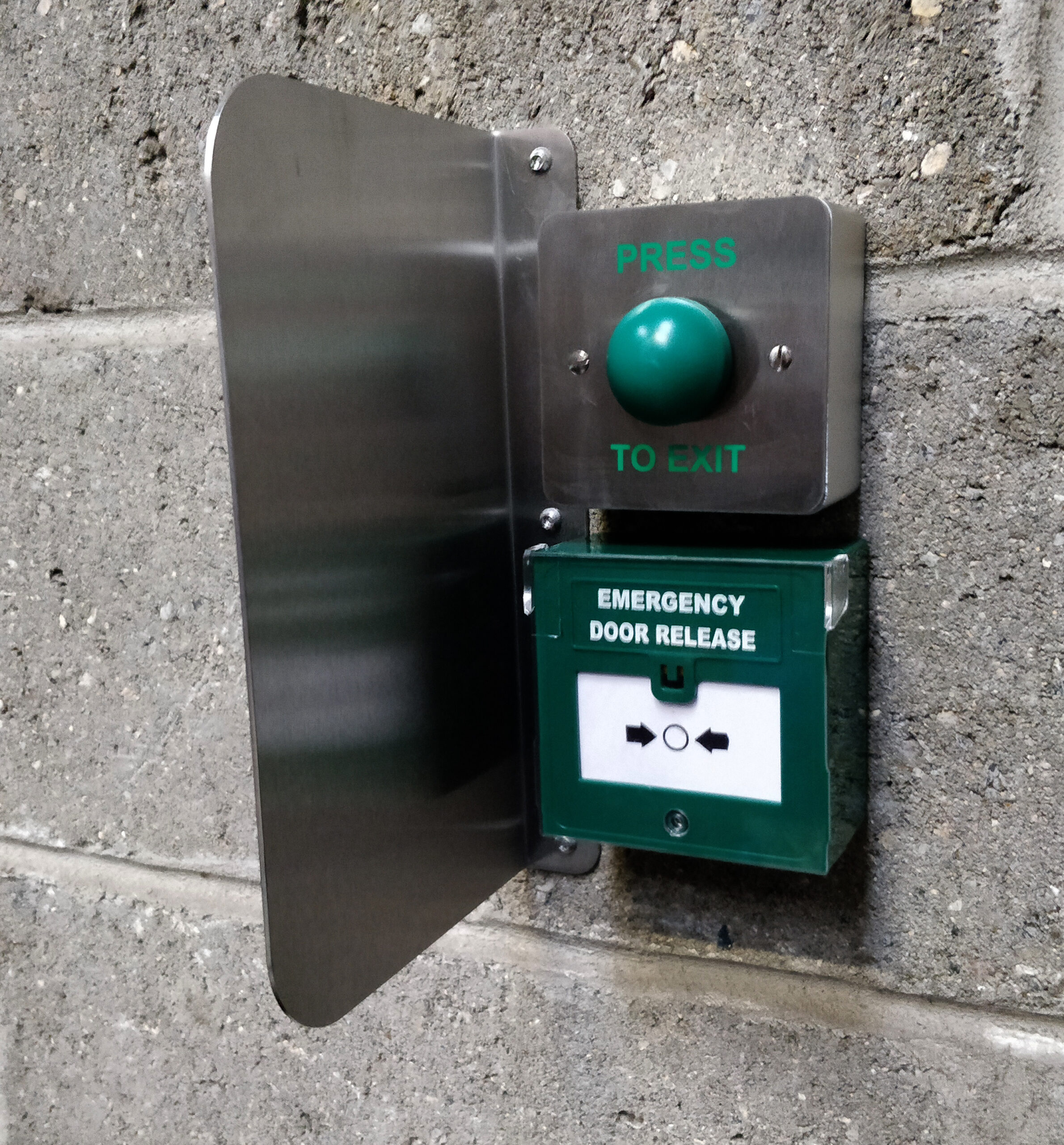 Exit Button Shield Stainless steel Large